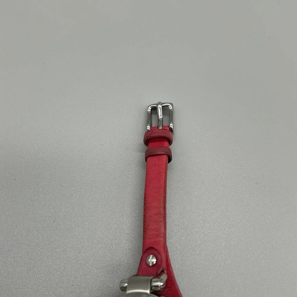 Fossil Georgia Womens Watch 32mm Red Leather Stainless FS3299 New Battery